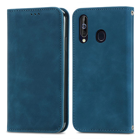 Handytasche Stand Schutzhülle Flip Leder Hülle S04D für Samsung Galaxy M40 Blau