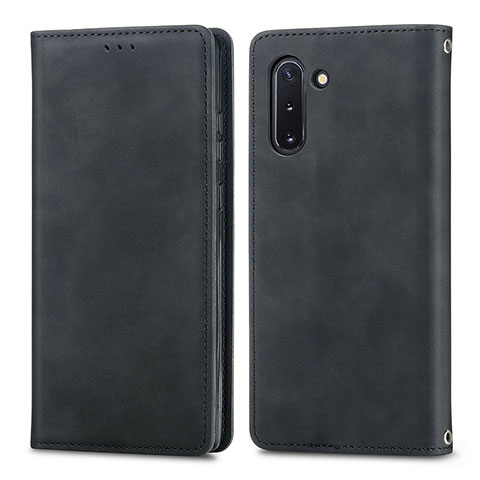 Handytasche Stand Schutzhülle Flip Leder Hülle S04D für Samsung Galaxy Note 10 5G Schwarz