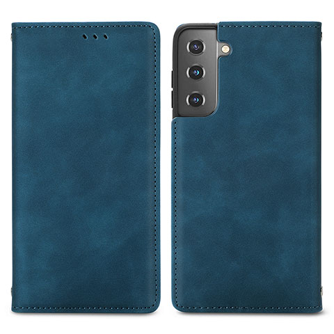 Handytasche Stand Schutzhülle Flip Leder Hülle S04D für Samsung Galaxy S21 FE 5G Blau