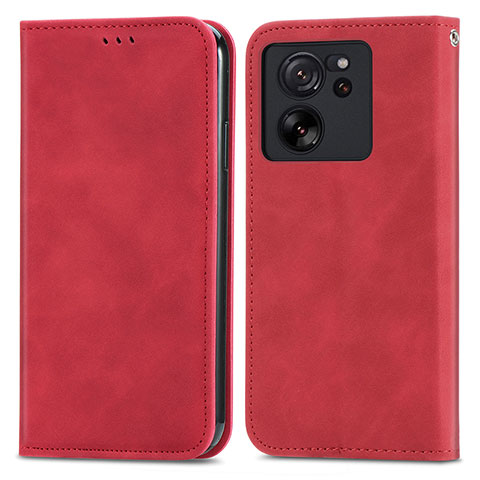 Handytasche Stand Schutzhülle Flip Leder Hülle S04D für Xiaomi Mi 13T 5G Rot