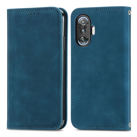 Handytasche Stand Schutzhülle Flip Leder Hülle S04D für Xiaomi Poco F3 GT 5G Blau