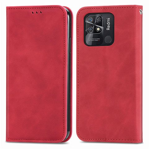 Handytasche Stand Schutzhülle Flip Leder Hülle S04D für Xiaomi Redmi 10C 4G Rot