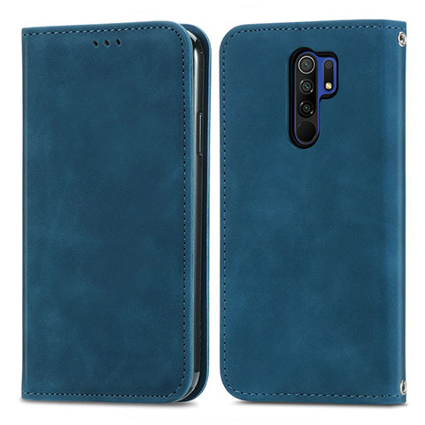 Handytasche Stand Schutzhülle Flip Leder Hülle S04D für Xiaomi Redmi 9 Blau