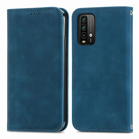 Handytasche Stand Schutzhülle Flip Leder Hülle S04D für Xiaomi Redmi 9 Power Blau