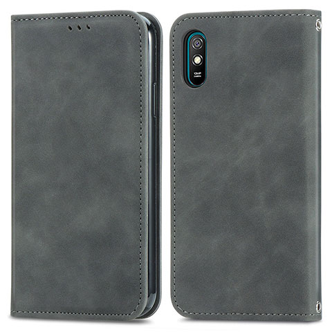 Handytasche Stand Schutzhülle Flip Leder Hülle S04D für Xiaomi Redmi 9AT Grau