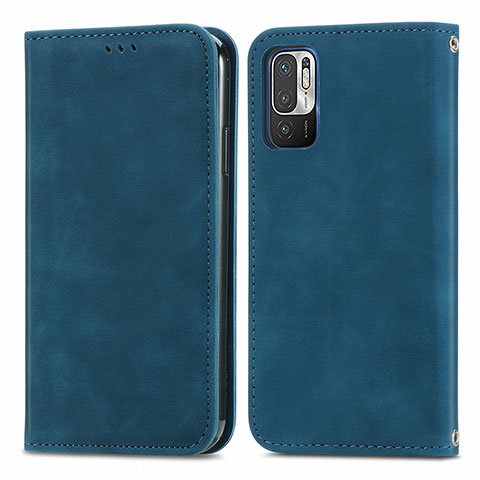 Handytasche Stand Schutzhülle Flip Leder Hülle S04D für Xiaomi Redmi Note 10 5G Blau