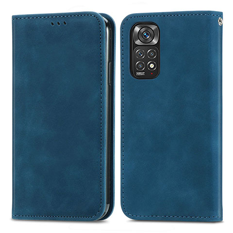 Handytasche Stand Schutzhülle Flip Leder Hülle S04D für Xiaomi Redmi Note 11 Pro 5G Blau