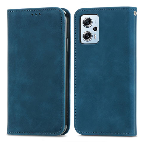 Handytasche Stand Schutzhülle Flip Leder Hülle S04D für Xiaomi Redmi Note 11 Pro+ Plus 5G Blau