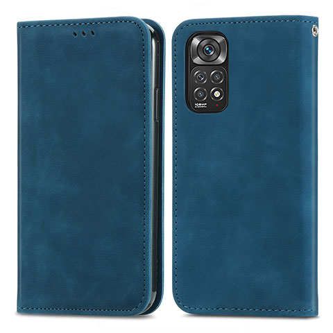 Handytasche Stand Schutzhülle Flip Leder Hülle S04D für Xiaomi Redmi Note 11S 4G Blau