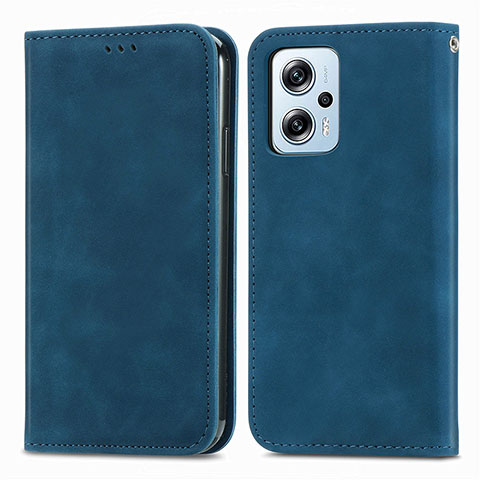 Handytasche Stand Schutzhülle Flip Leder Hülle S04D für Xiaomi Redmi Note 11T Pro 5G Blau