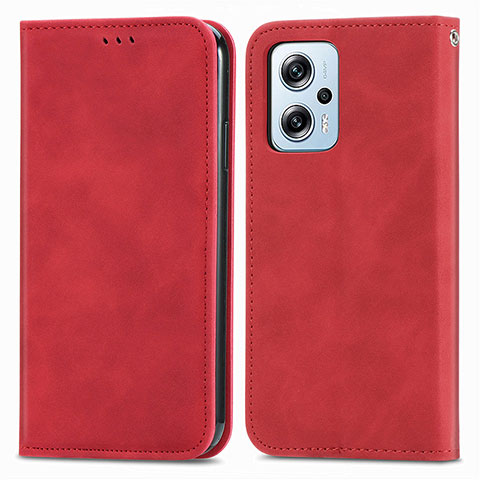 Handytasche Stand Schutzhülle Flip Leder Hülle S04D für Xiaomi Redmi Note 11T Pro 5G Rot