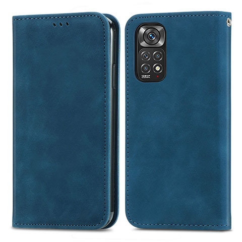 Handytasche Stand Schutzhülle Flip Leder Hülle S04D für Xiaomi Redmi Note 12 Pro 4G Blau