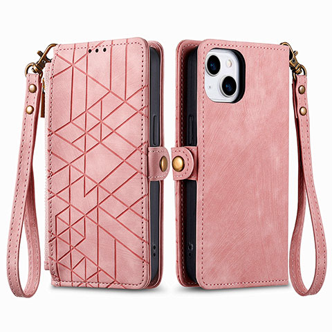 Handytasche Stand Schutzhülle Flip Leder Hülle S05D für Apple iPhone 13 Rosegold