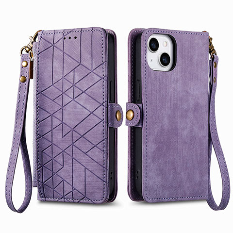 Handytasche Stand Schutzhülle Flip Leder Hülle S05D für Apple iPhone 13 Violett