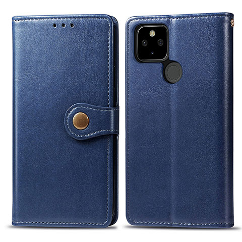 Handytasche Stand Schutzhülle Flip Leder Hülle S05D für Google Pixel 5 XL 5G Blau