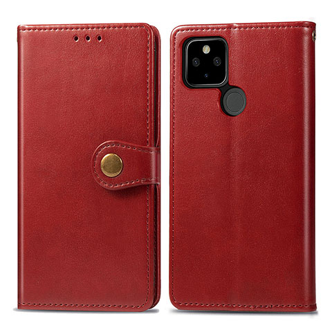 Handytasche Stand Schutzhülle Flip Leder Hülle S05D für Google Pixel 5 XL 5G Rot