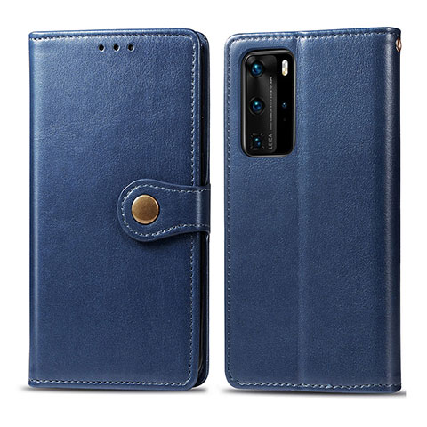 Handytasche Stand Schutzhülle Flip Leder Hülle S05D für Huawei P40 Pro Blau