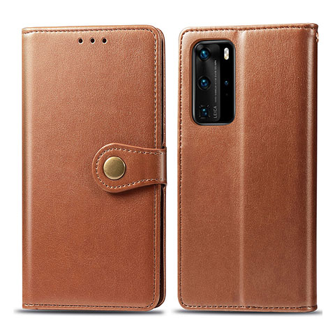 Handytasche Stand Schutzhülle Flip Leder Hülle S05D für Huawei P40 Pro Braun