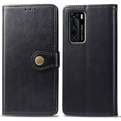 Handytasche Stand Schutzhülle Flip Leder Hülle S05D für Huawei P40 Schwarz