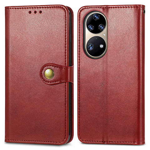 Handytasche Stand Schutzhülle Flip Leder Hülle S05D für Huawei P50 Rot