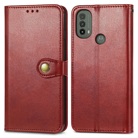 Handytasche Stand Schutzhülle Flip Leder Hülle S05D für Motorola Moto E40 Rot