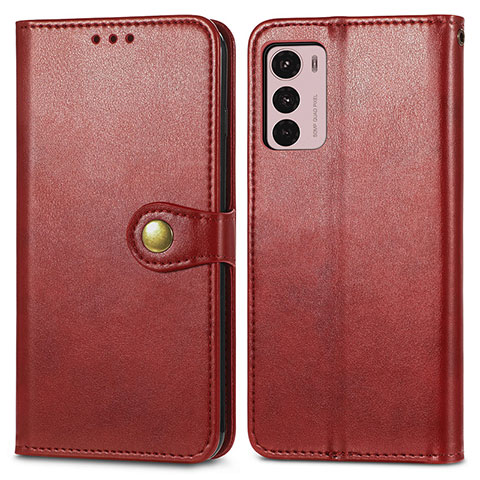 Handytasche Stand Schutzhülle Flip Leder Hülle S05D für Motorola Moto G42 Rot