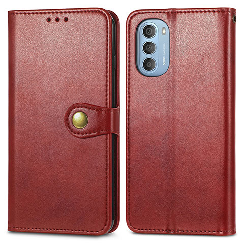 Handytasche Stand Schutzhülle Flip Leder Hülle S05D für Motorola Moto G51 5G Rot