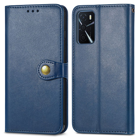 Handytasche Stand Schutzhülle Flip Leder Hülle S05D für Oppo A16s Blau