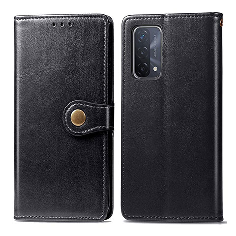 Handytasche Stand Schutzhülle Flip Leder Hülle S05D für Oppo A54 5G Schwarz