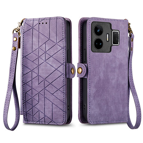 Handytasche Stand Schutzhülle Flip Leder Hülle S05D für Realme GT Neo5 5G Violett