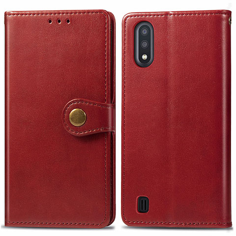 Handytasche Stand Schutzhülle Flip Leder Hülle S05D für Samsung Galaxy A01 SM-A015 Rot