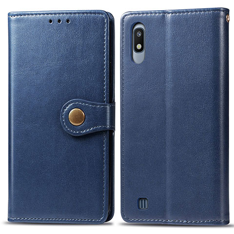 Handytasche Stand Schutzhülle Flip Leder Hülle S05D für Samsung Galaxy A10 Blau