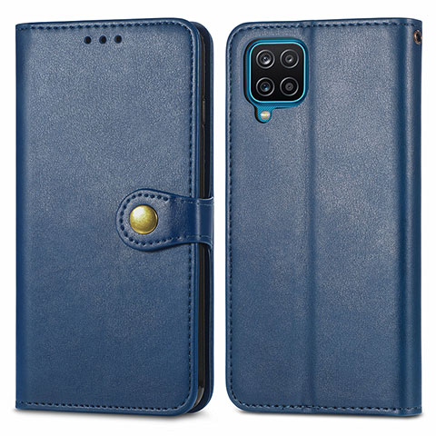 Handytasche Stand Schutzhülle Flip Leder Hülle S05D für Samsung Galaxy A12 Blau