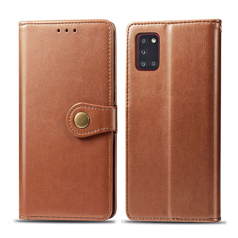 Handytasche Stand Schutzhülle Flip Leder Hülle S05D für Samsung Galaxy A31 Braun