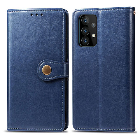 Handytasche Stand Schutzhülle Flip Leder Hülle S05D für Samsung Galaxy A52 5G Blau