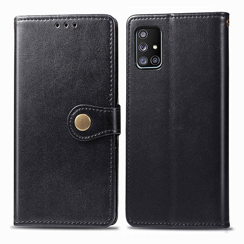 Handytasche Stand Schutzhülle Flip Leder Hülle S05D für Samsung Galaxy A71 5G Schwarz