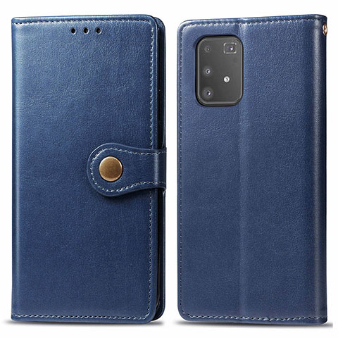 Handytasche Stand Schutzhülle Flip Leder Hülle S05D für Samsung Galaxy A91 Blau