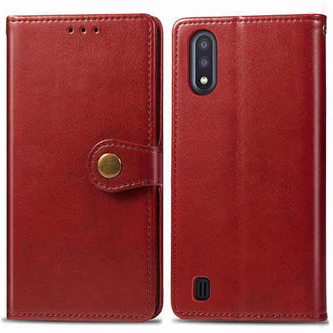 Handytasche Stand Schutzhülle Flip Leder Hülle S05D für Samsung Galaxy M01 Rot