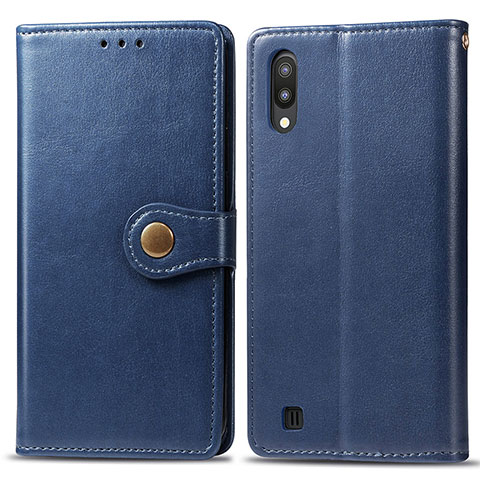 Handytasche Stand Schutzhülle Flip Leder Hülle S05D für Samsung Galaxy M10 Blau