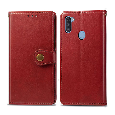 Handytasche Stand Schutzhülle Flip Leder Hülle S05D für Samsung Galaxy M11 Rot