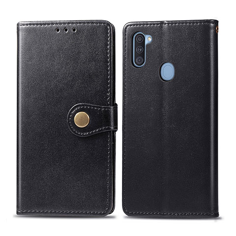 Handytasche Stand Schutzhülle Flip Leder Hülle S05D für Samsung Galaxy M11 Schwarz