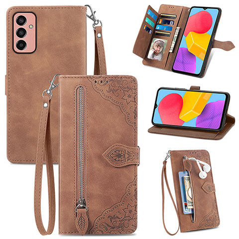 Handytasche Stand Schutzhülle Flip Leder Hülle S05D für Samsung Galaxy M13 4G Braun