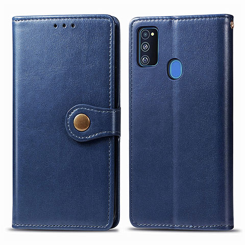 Handytasche Stand Schutzhülle Flip Leder Hülle S05D für Samsung Galaxy M21 Blau