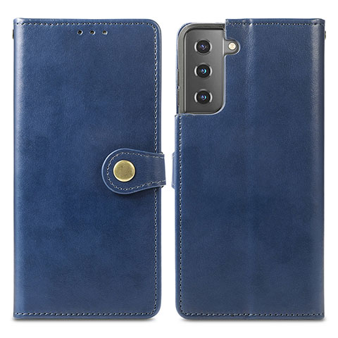 Handytasche Stand Schutzhülle Flip Leder Hülle S05D für Samsung Galaxy S22 Plus 5G Blau