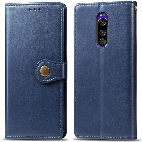 Handytasche Stand Schutzhülle Flip Leder Hülle S05D für Sony Xperia 1 Blau