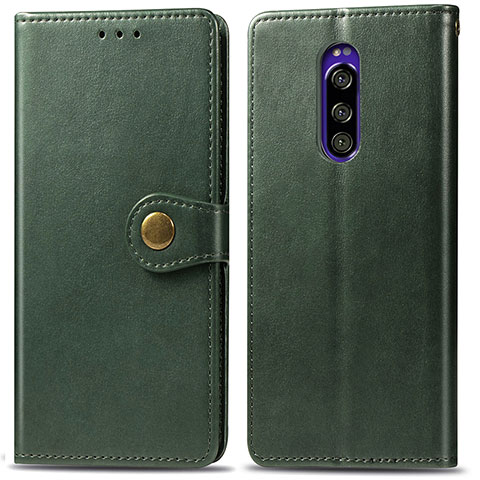 Handytasche Stand Schutzhülle Flip Leder Hülle S05D für Sony Xperia 1 Grün