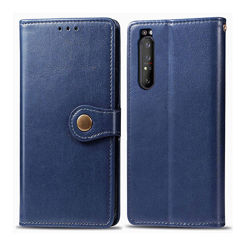 Handytasche Stand Schutzhülle Flip Leder Hülle S05D für Sony Xperia 1 II Blau