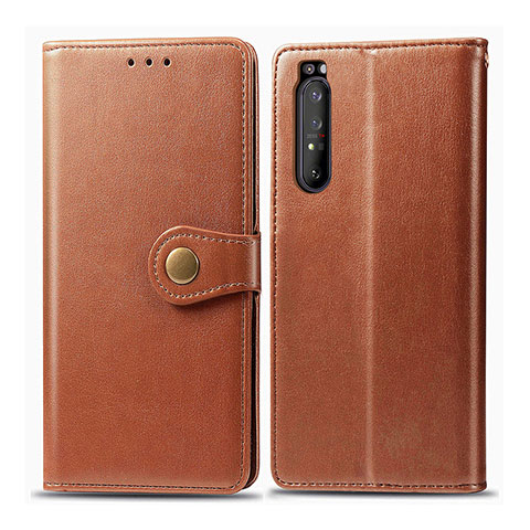 Handytasche Stand Schutzhülle Flip Leder Hülle S05D für Sony Xperia 1 II Braun