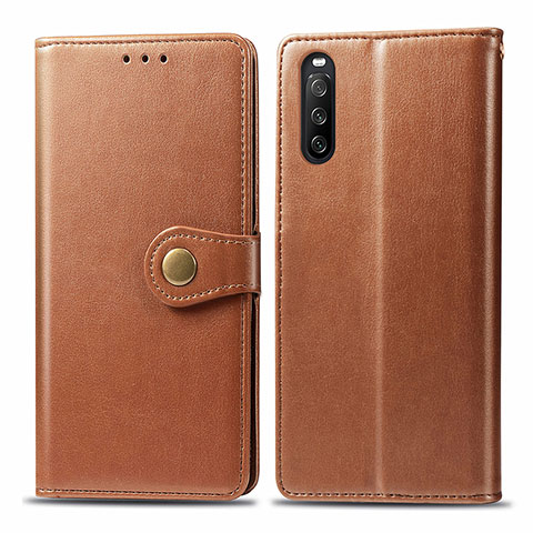 Handytasche Stand Schutzhülle Flip Leder Hülle S05D für Sony Xperia 10 III Braun