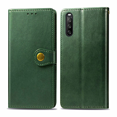 Handytasche Stand Schutzhülle Flip Leder Hülle S05D für Sony Xperia 10 III Grün